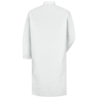 Gripper-Front Spun Polyester Butcher Coat with Interior Pocket