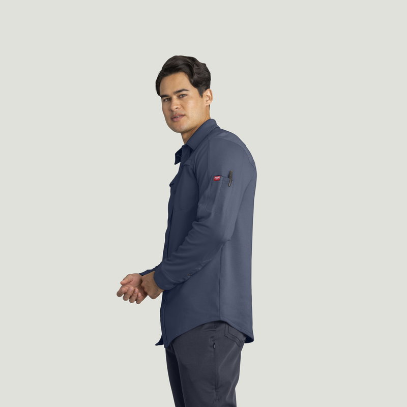 Men's Snap Front Jersey Long Sleeve Work Shirt image number 3