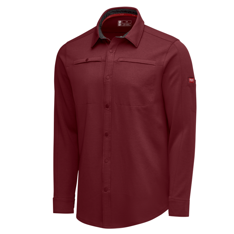 Men's Snap Front Jersey Long Sleeve Work Shirt image number 12