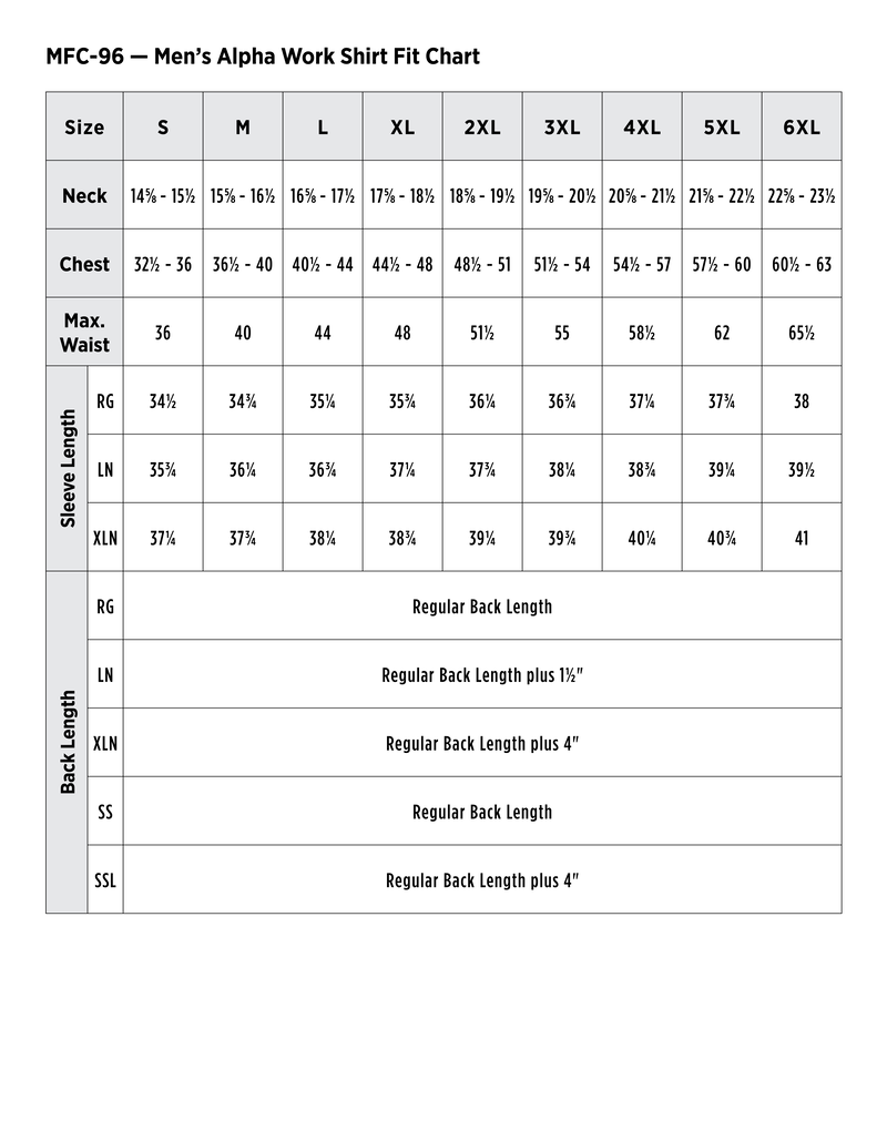 size chart