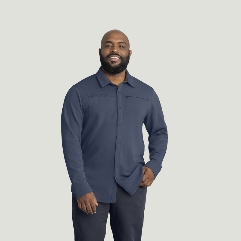 Men's Snap Front Jersey Long Sleeve Work Shirt image number 5