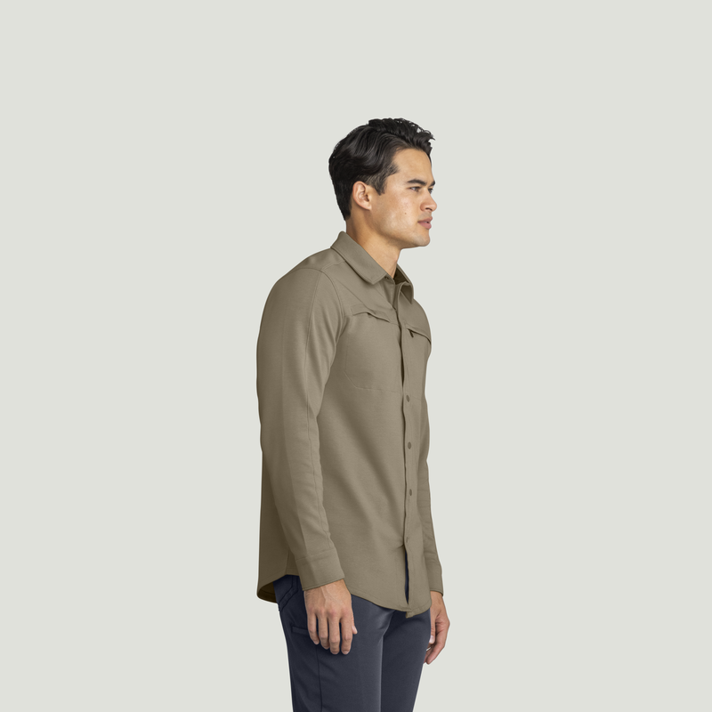 Men's Snap Front Jersey Long Sleeve Work Shirt image number 4