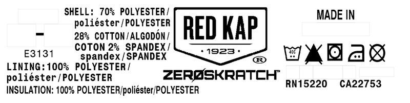 Red Kap Zip-In/Zip-Out Liner - M / Black