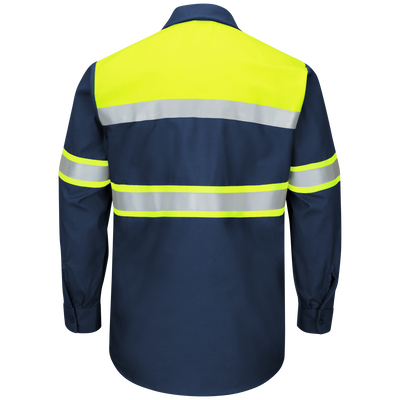 Hi-Visibility Long Sleeve Color Block Ripstop Work Shirt - Type O, Class 1