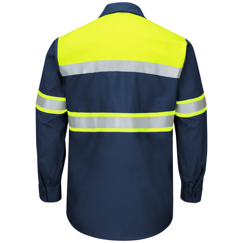 Hi-Visibility Long Sleeve Color Block Ripstop Work Shirt - Type O, Class 1 image number 2