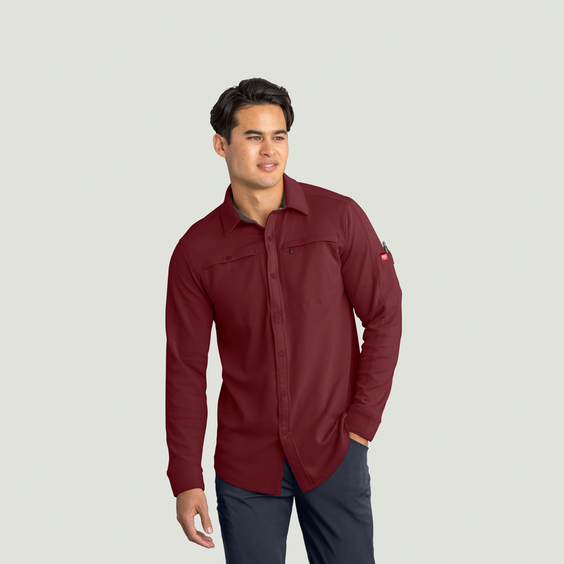 Men's Snap Front Jersey Long Sleeve Work Shirt image number 1