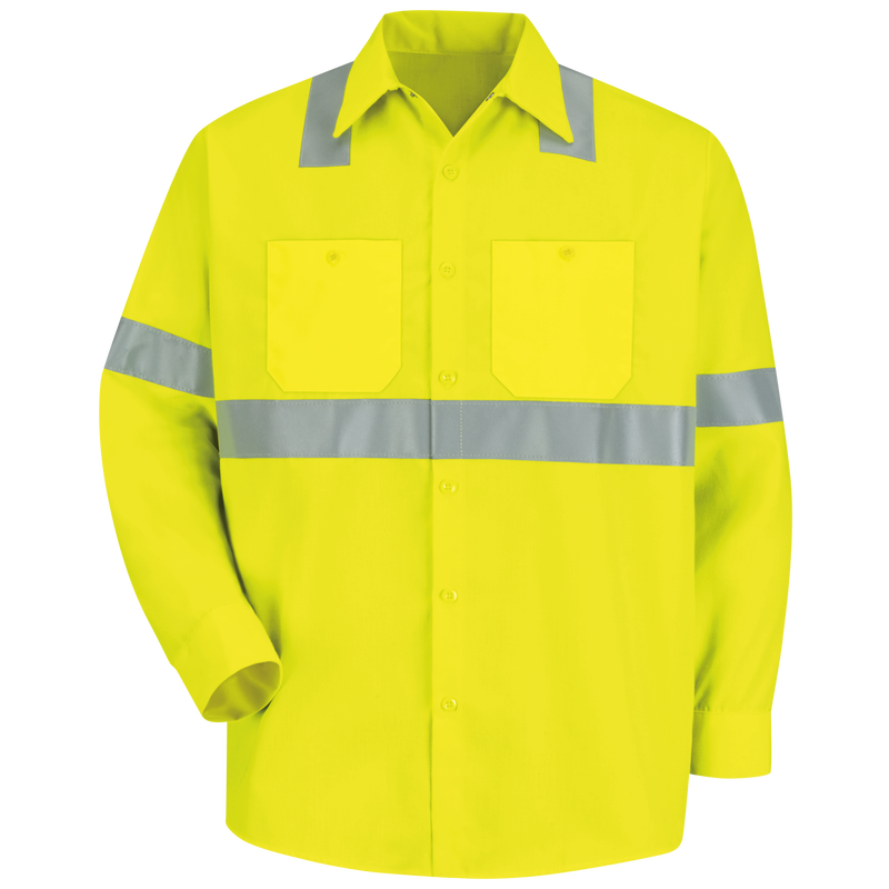 Men's Hi-Visibility Yellow Long Sleeve Work Shirt - Type R, Class 2 image number 0