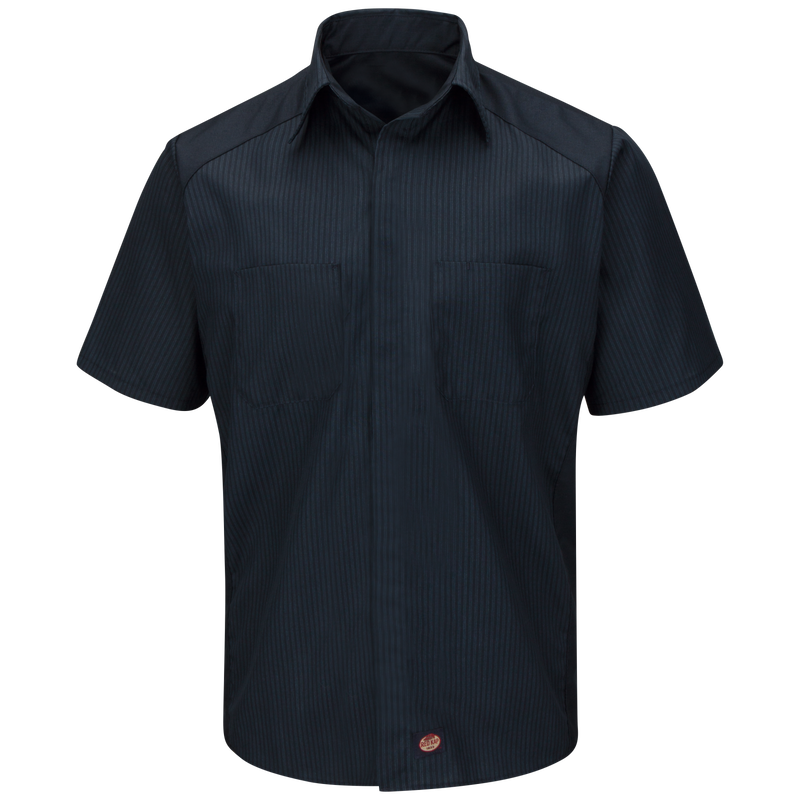 Men's Short Sleeve Striped Color Block Shirt image number 1