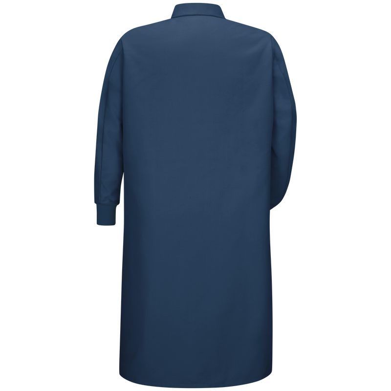 Gripper-Front Spun Polyester Pocketless Butcher Coat with Knit Cuffs image number 1