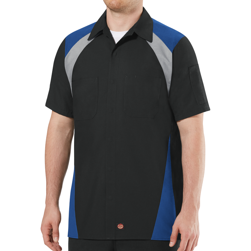 Men's Short Sleeve Tri-Color Shop Shirt image number 2