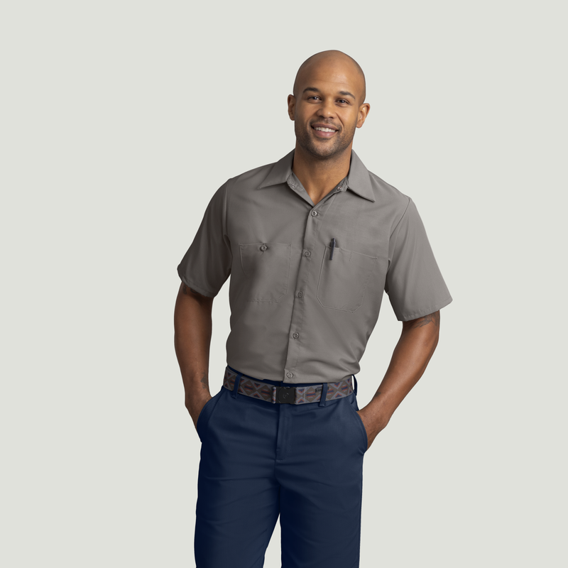 Men's Short Sleeve Industrial Work Shirt image number 1