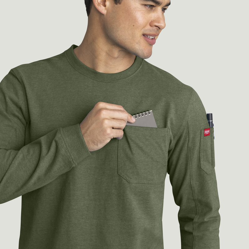Men's Long Sleeve Slim Fit Cotton Pocket T-Shirt image number 13