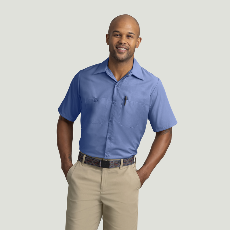 Men's Short Sleeve Industrial Work Shirt image number 1