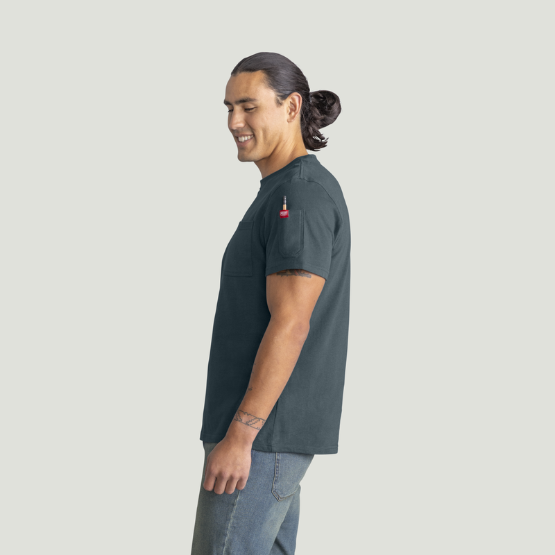 Men's Short Sleeve Slim Fit Cotton Pocket T-Shirt image number 3