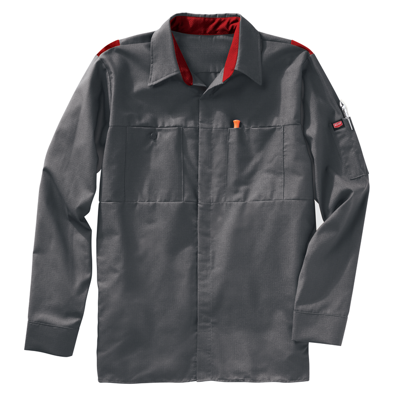 Men's Long Sleeve Performance Plus Shop Shirt with OilBlok Technology image number 4