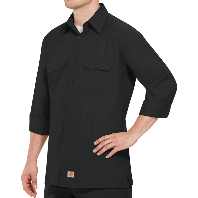 Men's Long Sleeve Solid Rip Stop Shirt image number 3