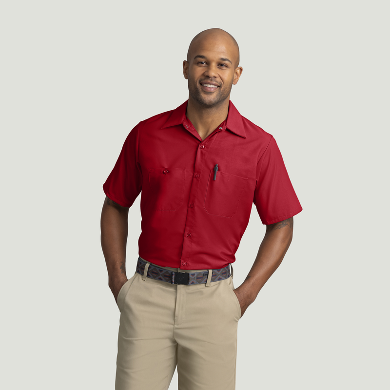 Men's Short Sleeve Industrial Work Shirt image number 1