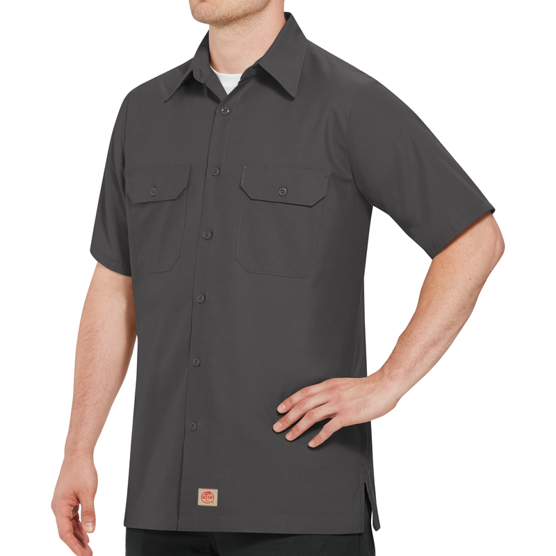 Men's Short Sleeve Solid Rip Stop Shirt image number 3