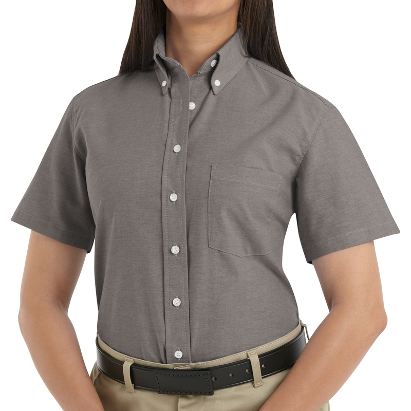 Women's Short Sleeve Executive Oxford Dress Shirt image number 3