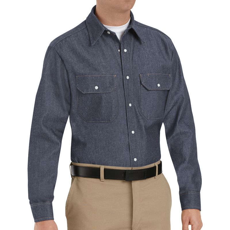 Men's Long Sleeve Deluxe Denim Shirt image number 2