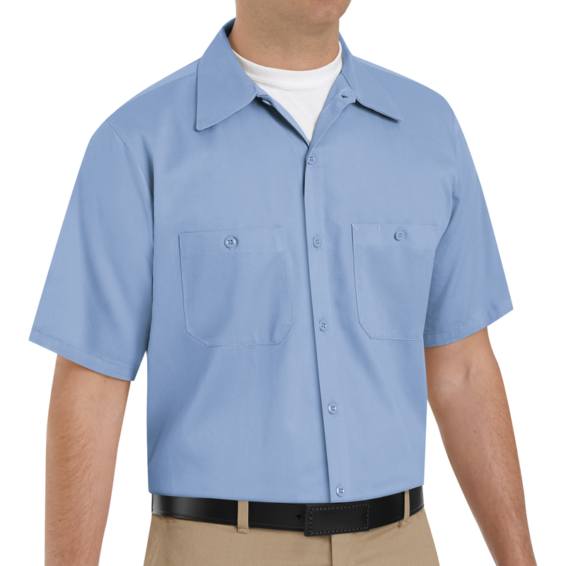 Men's Short Sleeve Wrinkle-Resistant Cotton Work Shirt image number 3