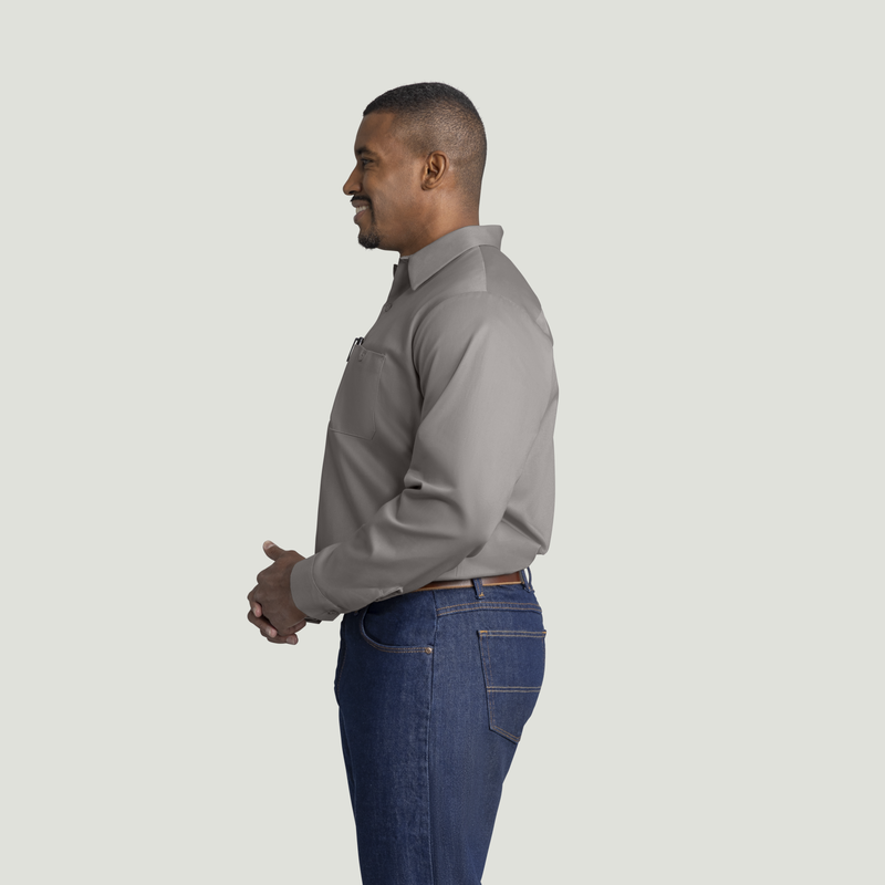 Men's Long Sleeve Wrinkle-Resistant Cotton Work Shirt image number 7