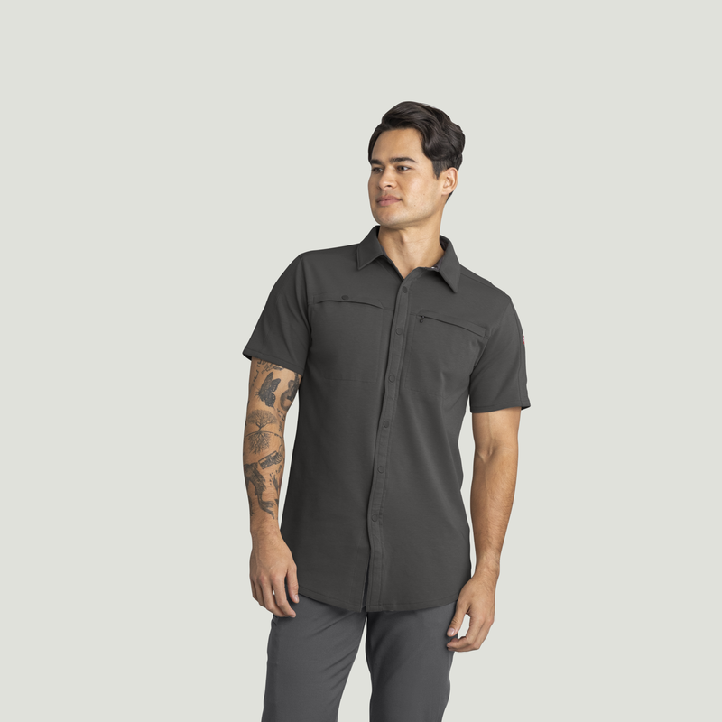 Men's Snap Front Jersey Short Sleeve Work Shirt image number 5