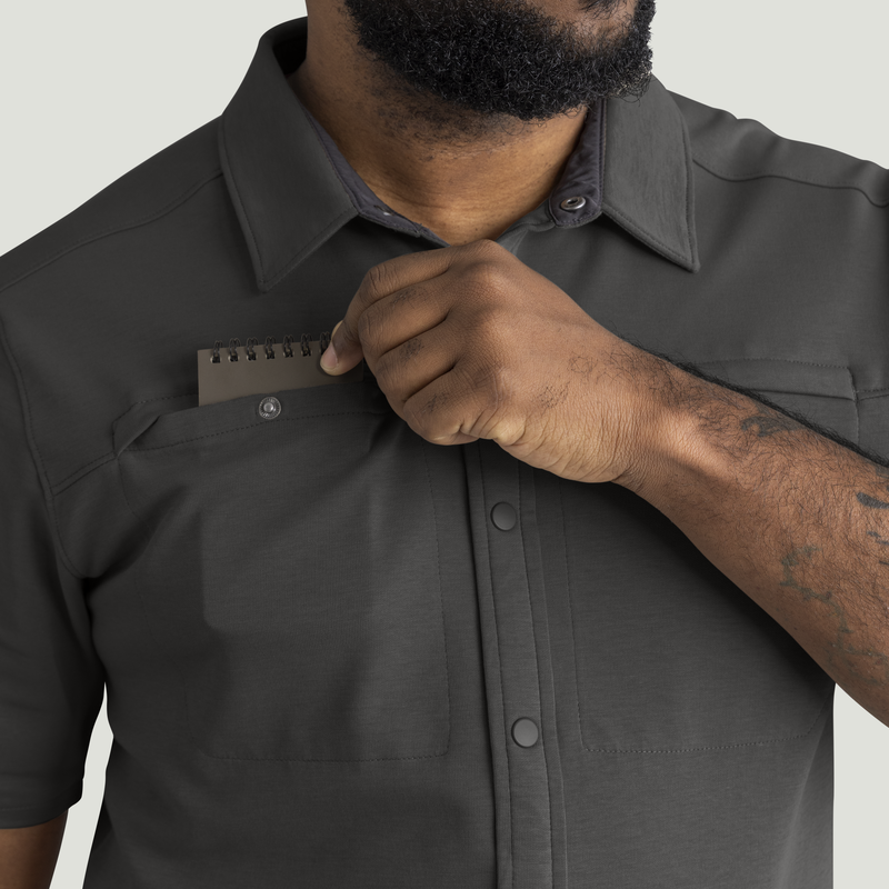 Men's Snap Front Jersey Short Sleeve Work Shirt image number 14
