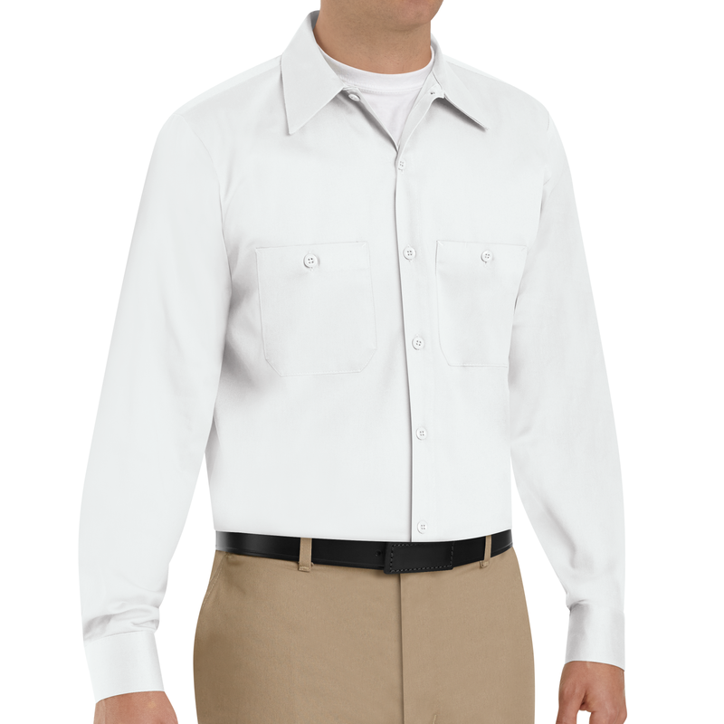 Men's Long Sleeve Wrinkle-Resistant Cotton Work Shirt image number 3