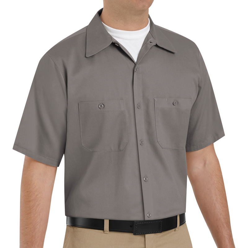 Men's Short Sleeve Wrinkle-Resistant Cotton Work Shirt image number 2