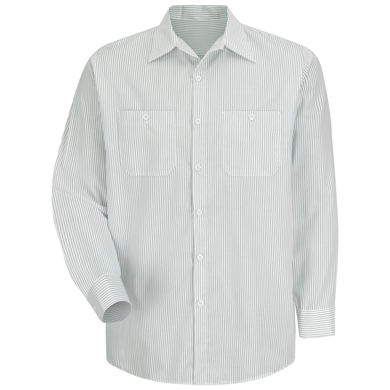 Men's Long Sleeve Industrial Striped Work Shirt image number 1