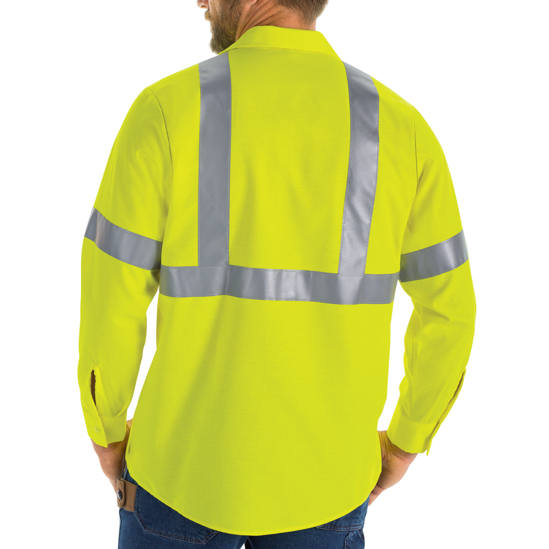 Men's Hi-Visibility Long Sleeve Ripstop Work Shirt - Type R, Class 2 image number 5