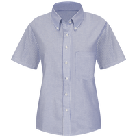 Women S Short Sleeve Executive Oxford Dress Shirt Red Kap