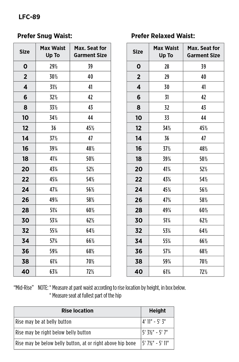 size chart