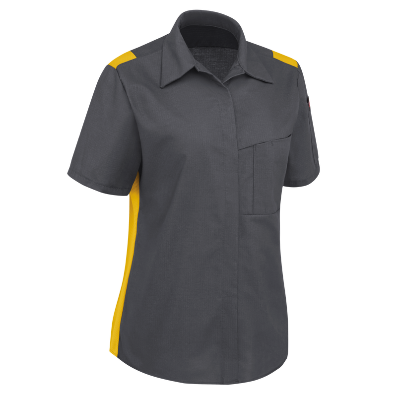 Women's Short Sleeve Performance Plus Shop Shirt with OilBlok Technology image number 2