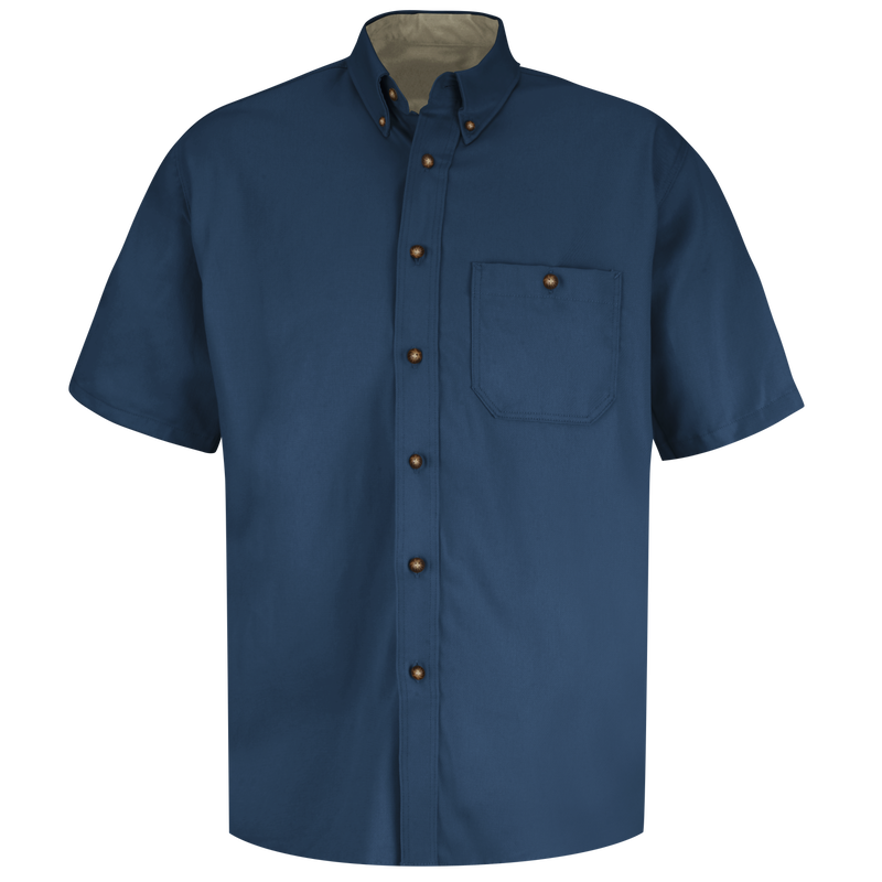 Men's Short Sleeve Cotton Contrast Dress Shirt image number 0