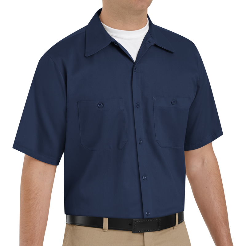 Men's Short Sleeve Wrinkle-Resistant Cotton Work Shirt image number 2