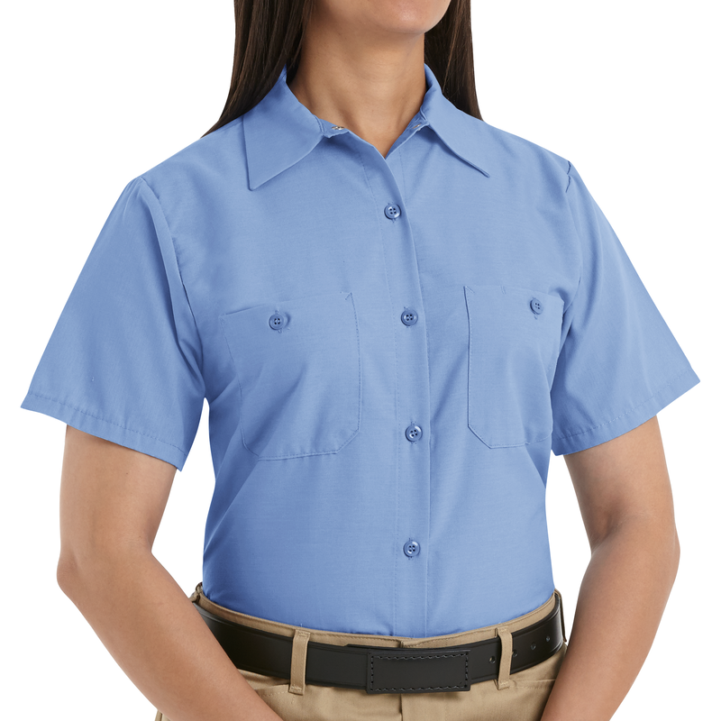 Women's Short Sleeve Industrial Work Shirt image number 4