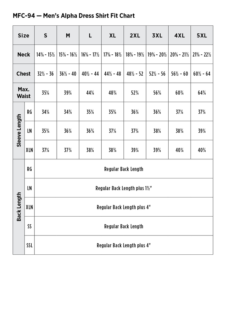 size chart