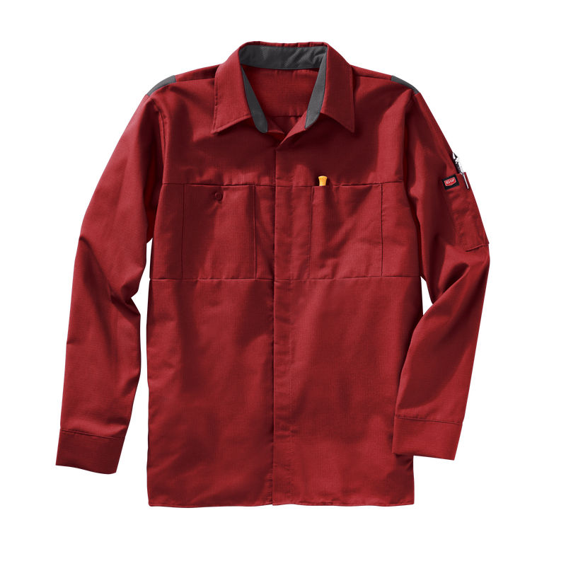 Men's Long Sleeve Performance Plus Shop Shirt with OilBlok Technology image number 4