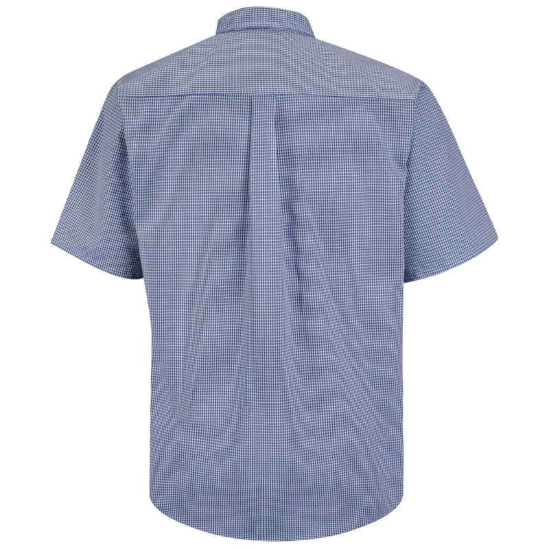 Men's Short Sleeve Mini-Plaid Uniform Shirt image number 1