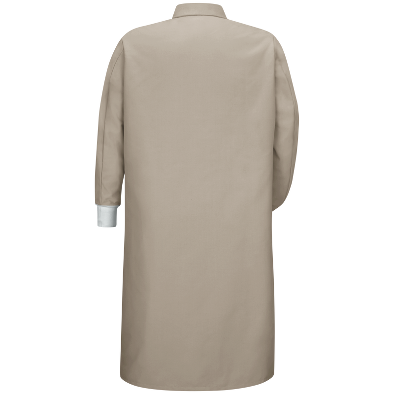Gripper-Front Spun Polyester Pocketless Butcher Coat with Knit Cuffs image number 2
