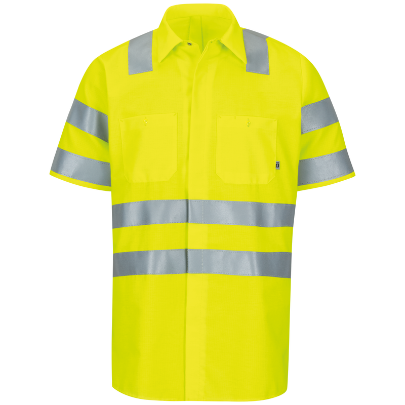 Short Sleeve Hi-Visibility Ripstop Work Shirt with MIMIX™ + OilBlok, Type R Class 3 image number 1