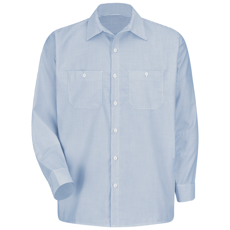 Men's Long Sleeve Industrial Stripe Work Shirt image number 0