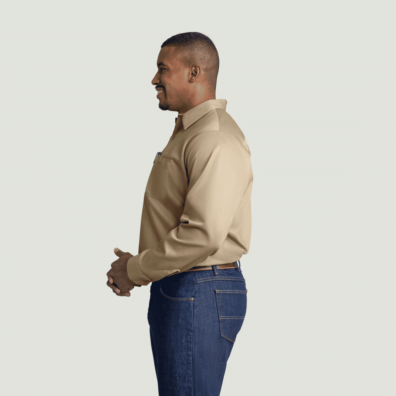 Men's Long Sleeve Wrinkle-Resistant Cotton Work&nbsp;Shirt image number 7