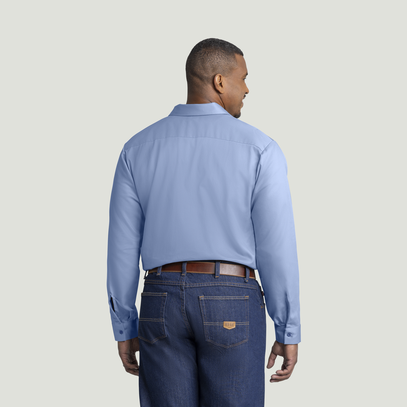 Men's Long Sleeve Wrinkle-Resistant Cotton Work Shirt image number 6