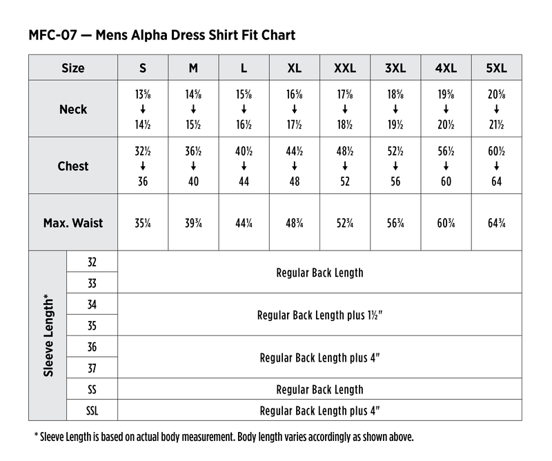 size chart