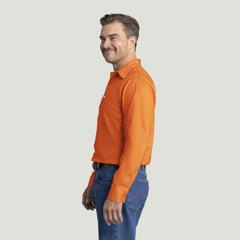 Men's Long Sleeve Wrinkle-Resistant Cotton Work Shirt image number 3