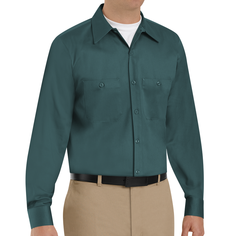 Men's Long Sleeve Wrinkle-Resistant Cotton Work Shirt image number 3
