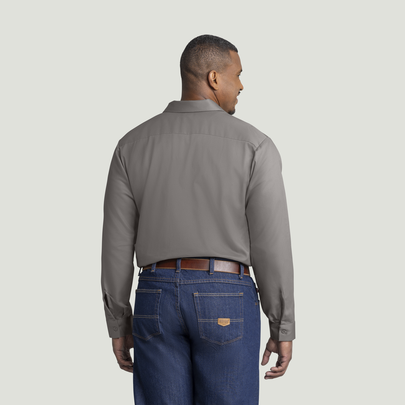 Men's Long Sleeve Wrinkle-Resistant Cotton Work Shirt image number 6